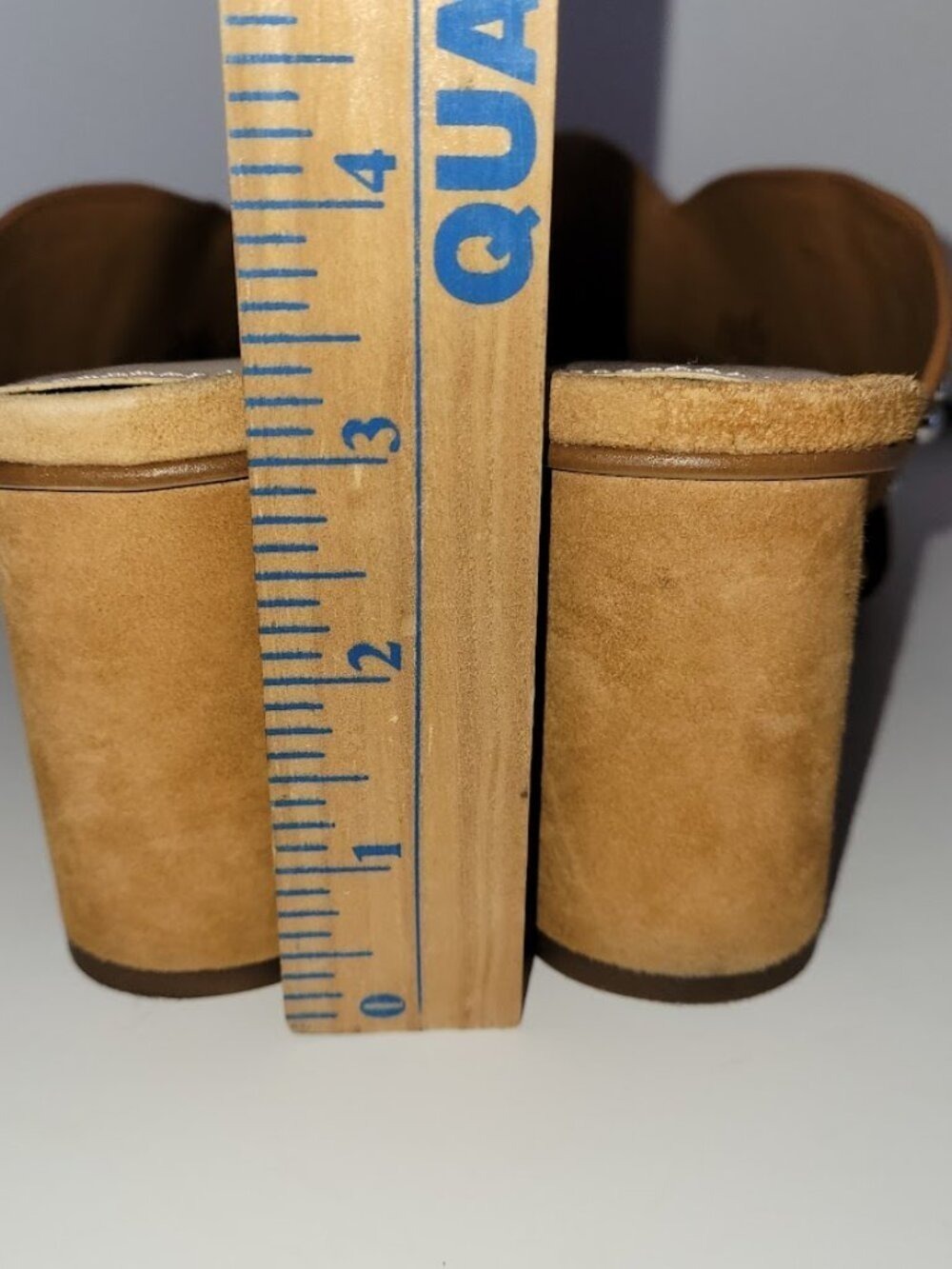 Vince Camuto Mule Sandal Chunky Heel Tan Suede W/Studded Accent Women’s Size 6.5 - Picture 6 of 11